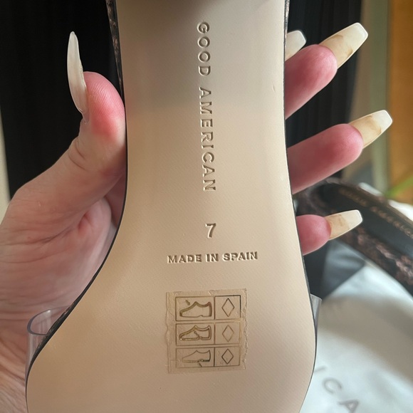 Good American*Size 7* Python Print With Clear Strap Mule* - Picture 5 of 6